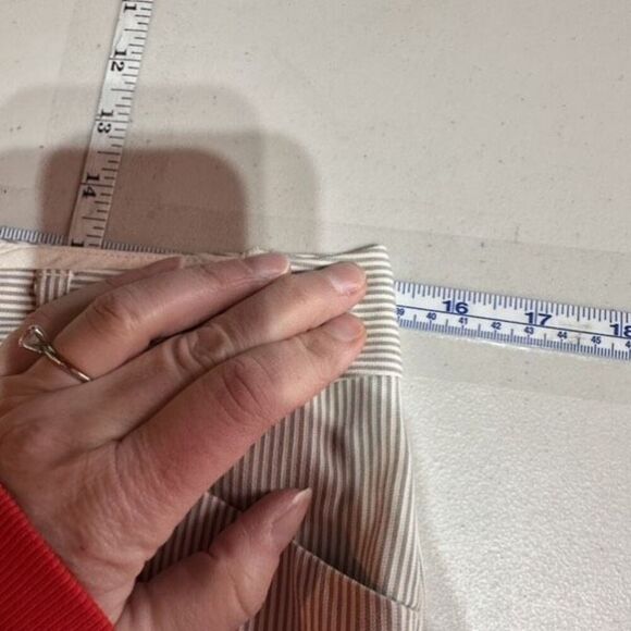 Express Editor Gray Striped Flare Wide Leg Trouser Pants Size 4 Career Corporate - Picture 12 of 16